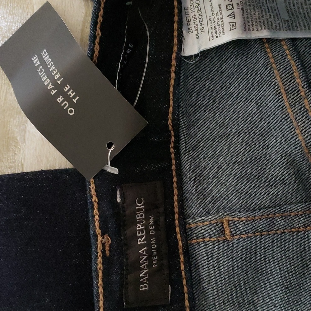 BNWT BANANA REPUBLIC high rise flare blue denim jeans (26P) - Picture 5 of 7